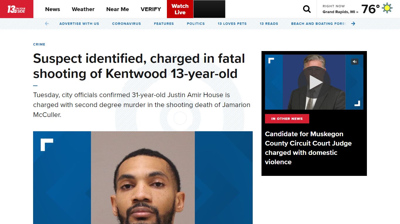 Man charged in fatal shooting of Kentwood 13-year-old | wzzm13.com