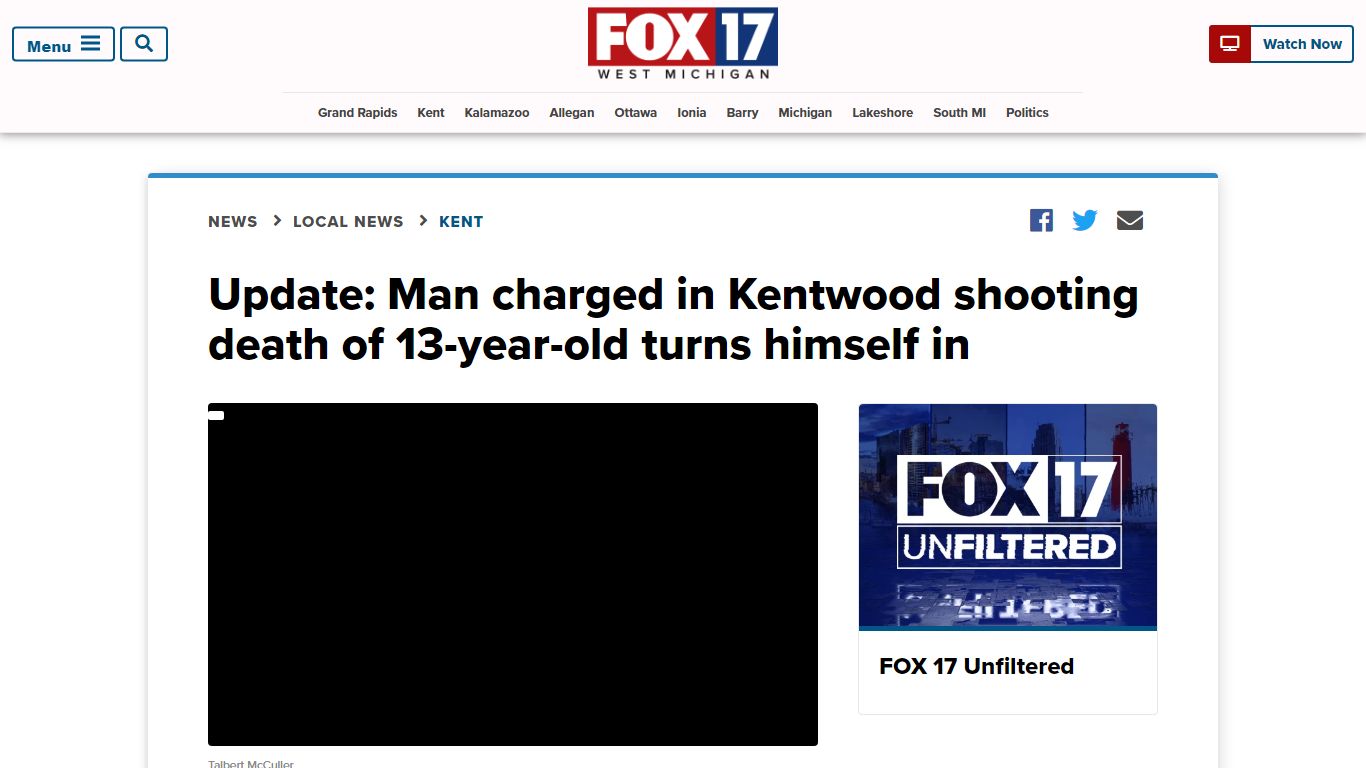 Update: Man charged in Kentwood shooting death of 13-year-old ... - WXMI